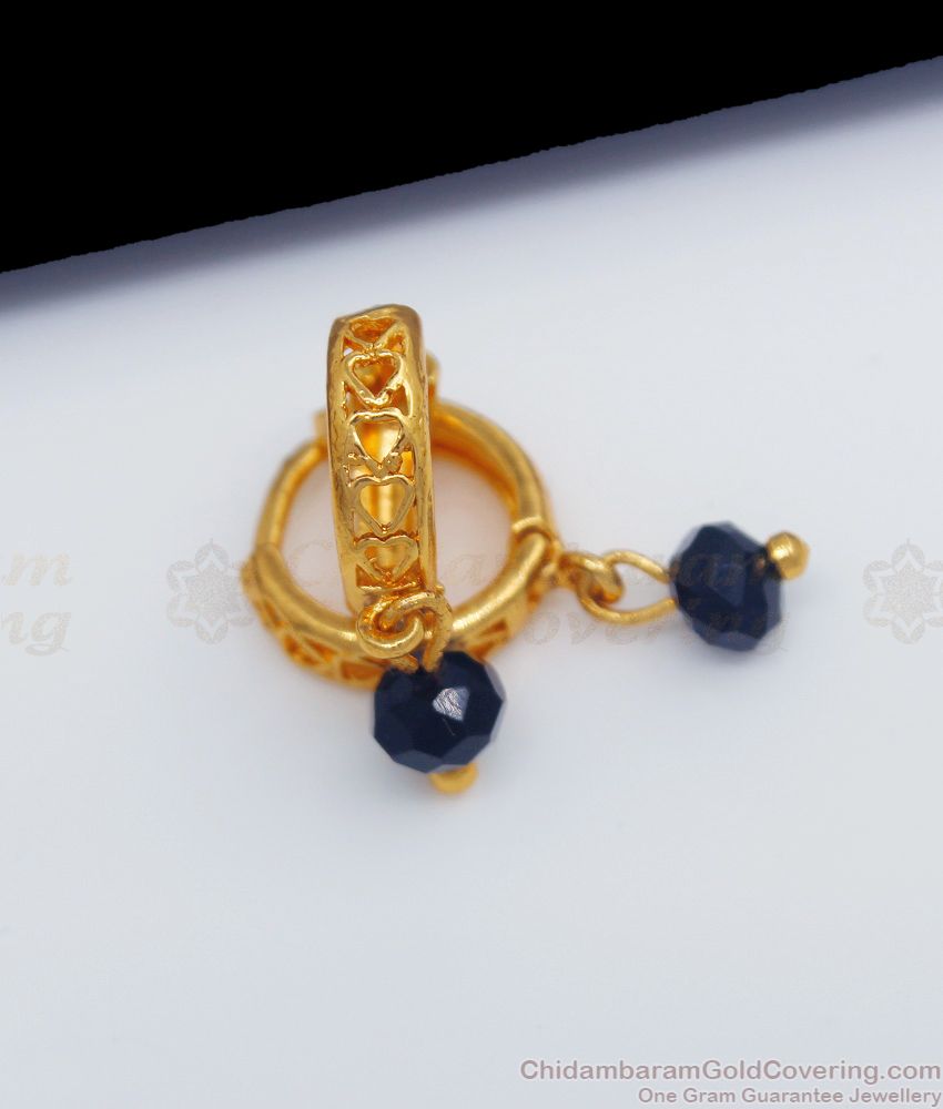 New Arrival Black Crystal Hoop Type Gold Earrings Daily Use ER2169