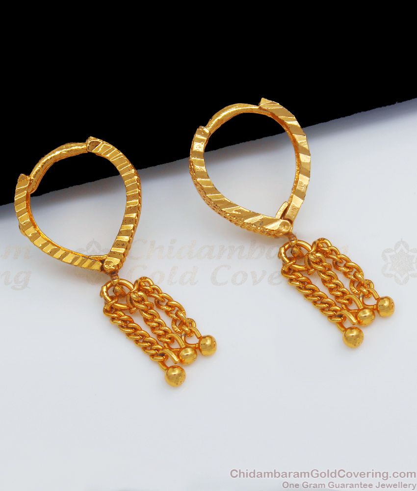 Fashion Wear Hoop Type Gold Earrings For Teen Girls ER2171