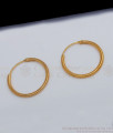 Plain Circle Hoop Type Gold Earrings For Daily Wear ER2175