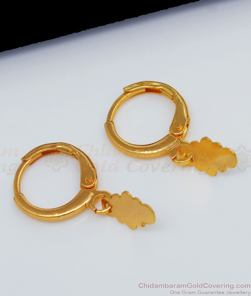 Simple And Classy Design Hoop Type Gold Earrings ER2183