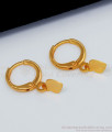 Plain Heart Design Hoop Type Gold Earrings For Teen Girls ER2184