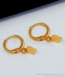Plain Heart Design Hoop Type Gold Earrings For Teen Girls ER2184