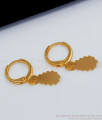 Latest Leaf Design Hoop Type Gold Earrings For Daily Wear ER2185