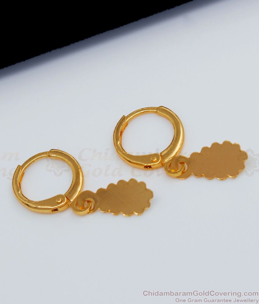 Latest Leaf Design Hoop Type Gold Earrings For Daily Wear ER2185