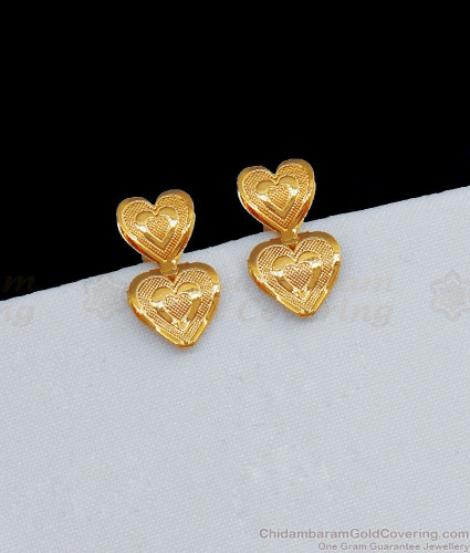 Discover 63+ gold earrings heart design super hot
