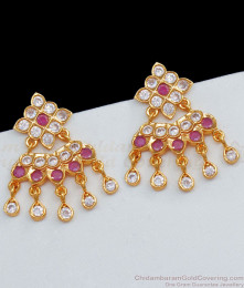 New Collection Ruby White Stone Impon Dangler Earrings ER2191 New Collection Ruby White Stone Impon Dangler Earrings ER2191
