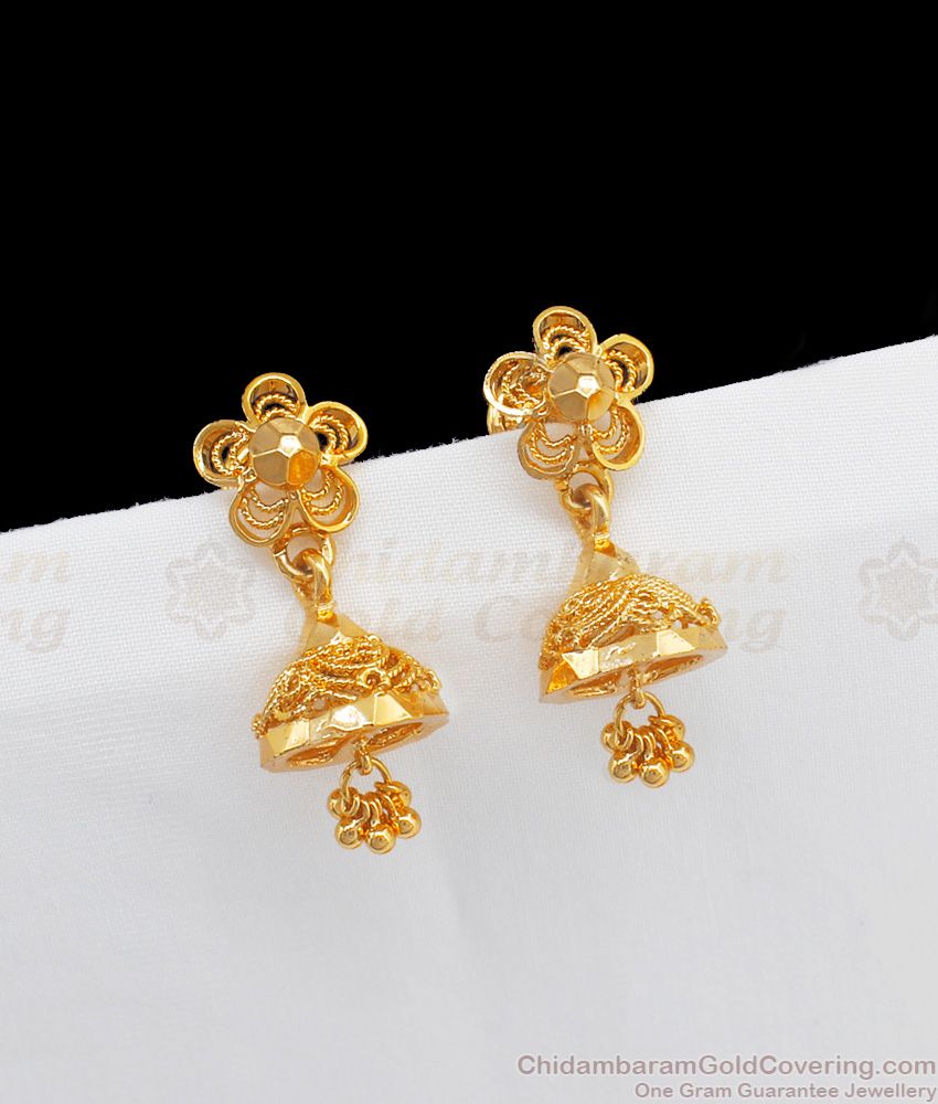 916 Gold Milgrain 3 Leaf Heart Clover Ear Studs - Orient Jewellers Singapore