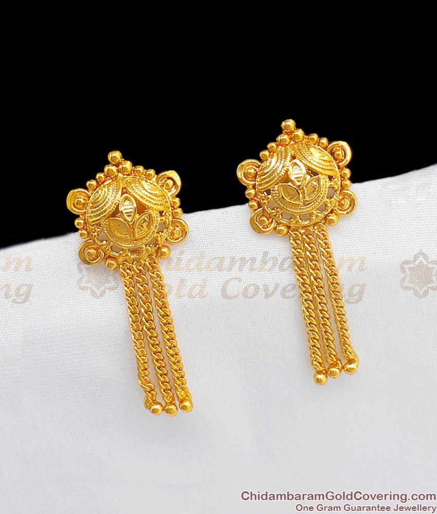 Fancy Stud Type One Gram Gold Earrings Daily Wear Offer Price ER2211