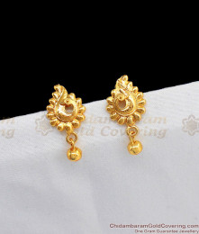 Simple And Small Stud Peacock Design Gold Earrings ER2219 Simple And Small Stud Peacock Design Gold Earrings ER2219