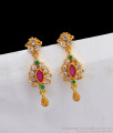 Attractive Small Multi Stone Gold Earrings For Daily Wear ER2229