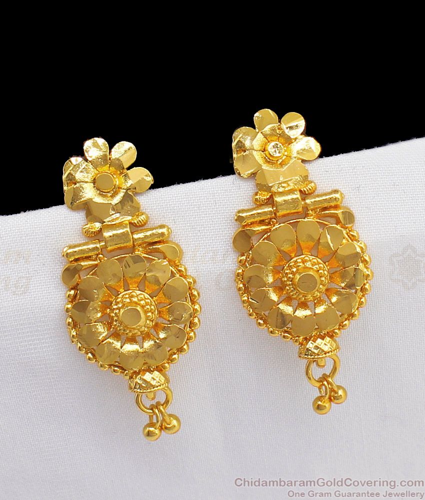 Fascinating Flower Design One Gram Gold Earrings ER2234