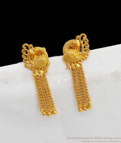 Buy Online One Gram Gold Earrings Peacock Design ER2236