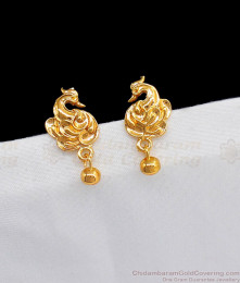 Elegant Peacock Design One Gram Gold Earrings For Daily Wear ER2249 Elegant Peacock Design One Gram Gold Earrings For Daily Wear ER2249