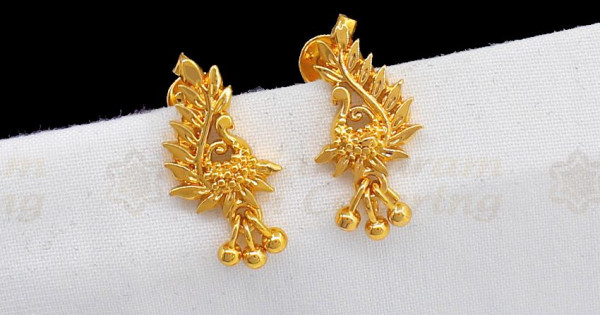 3 Grams Gold Earrings New design model from GRT jewellerys|3grams grt  earrings | Gold earrings for kids, Simple gold earrings, Gold earrings  models