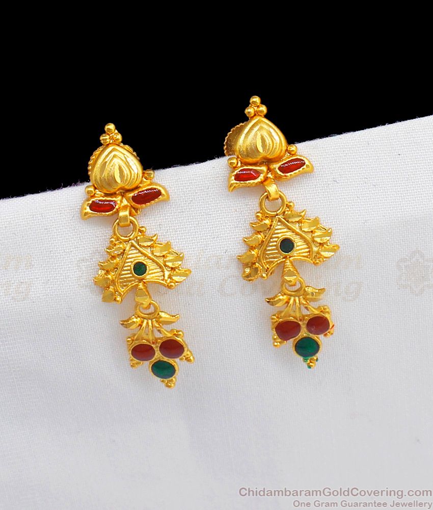 Dazzling Dangler Gold Forming Earrings For Bridal Wear ER2252