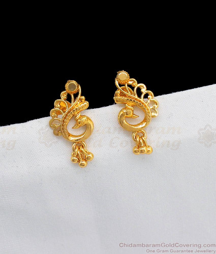 Beautiful Gold Plated Earrings with Small or Mini Jhumka Drops For Daily  Wear ER23579
