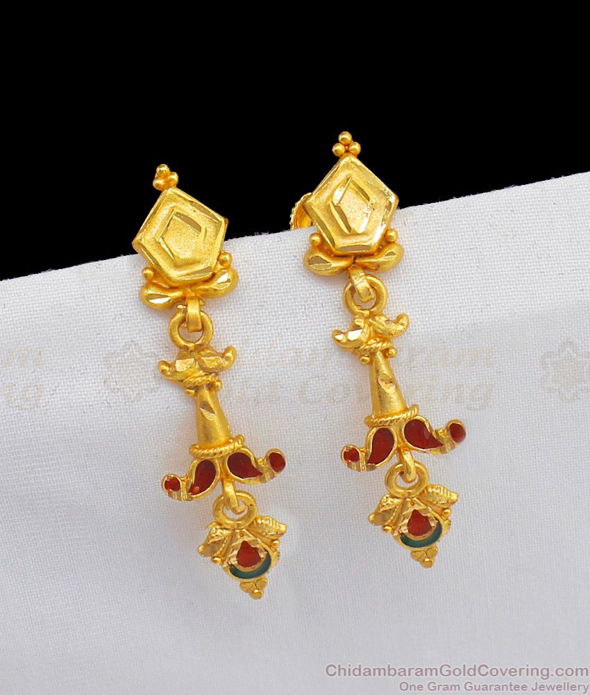Fast Moving Gold Forming Dangler Earrings For Bridal Wear ER2258