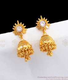 White Stone Gold Jimiki Earrings For Wedding Collections ER2265 White Stone Gold Jimiki Earrings For Wedding Collections ER2265