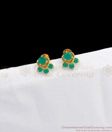 Elegant Emerald Gold Stud Earrings For Daily Wear ER2288 Elegant Emerald Gold Stud Earrings For Daily Wear ER2288