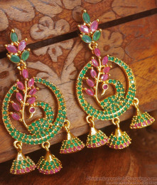Bridal Set Very Big Dangler Peacock Earring Full Stone ER2298