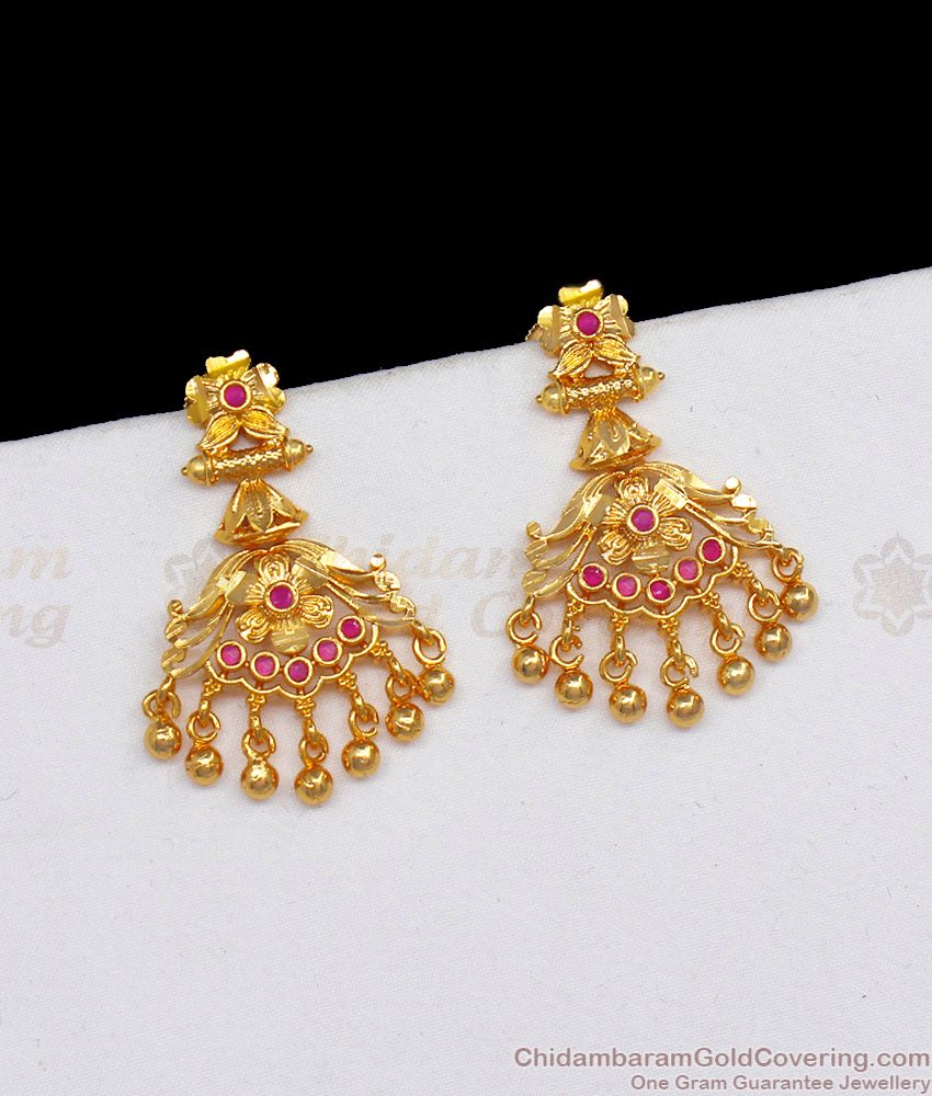 One Gram Gold Earring Dangler For Girls Party Wear ER2300