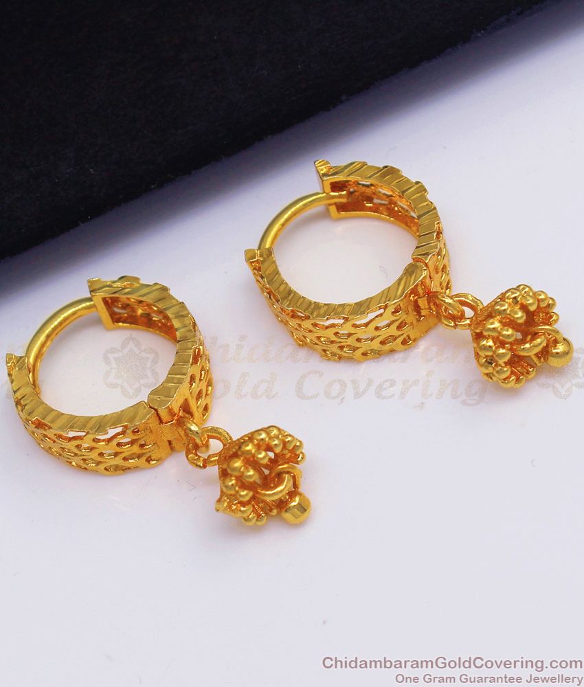 Daily Wear Hoop Type Gold Earrings For Teen Girls ER2304