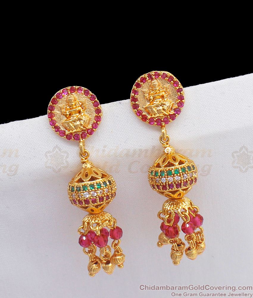 Amazing Multi Color Stone Gold Earrings Latest Design ER2305