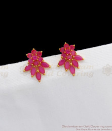 Attractive Ruby Stone Gold Earrings For Daily Wear ER2316 Attractive Ruby Stone Gold Earrings For Daily Wear ER2316