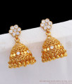 Dazzling White Stone Impon Jhumki Earrings For Bridal Wear ER2318