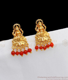 Divine Lakshmi Design Pavala Stone Earrings  ER2319 Divine Lakshmi Design Pavala Stone Earrings  ER2319