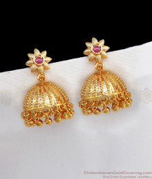 Unique Umbrella Design Gold Jhumki Earrings For Party Wear ER2321 Unique Umbrella Design Gold Jhumki Earrings For Party Wear ER2321