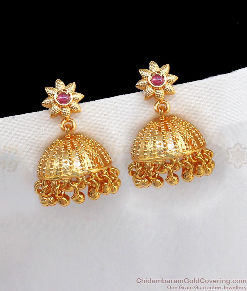 Unique Umbrella Design Gold Jhumki Earrings For Party Wear ER2321