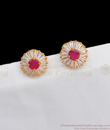 Simple Gold Stud Type Earrings For Daily Wear ER2325