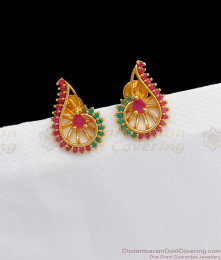 Stunning Multi Color Stone Gold Stud Earrings For Girls ER2328 Stunning Multi Color Stone Gold Stud Earrings For Girls ER2328