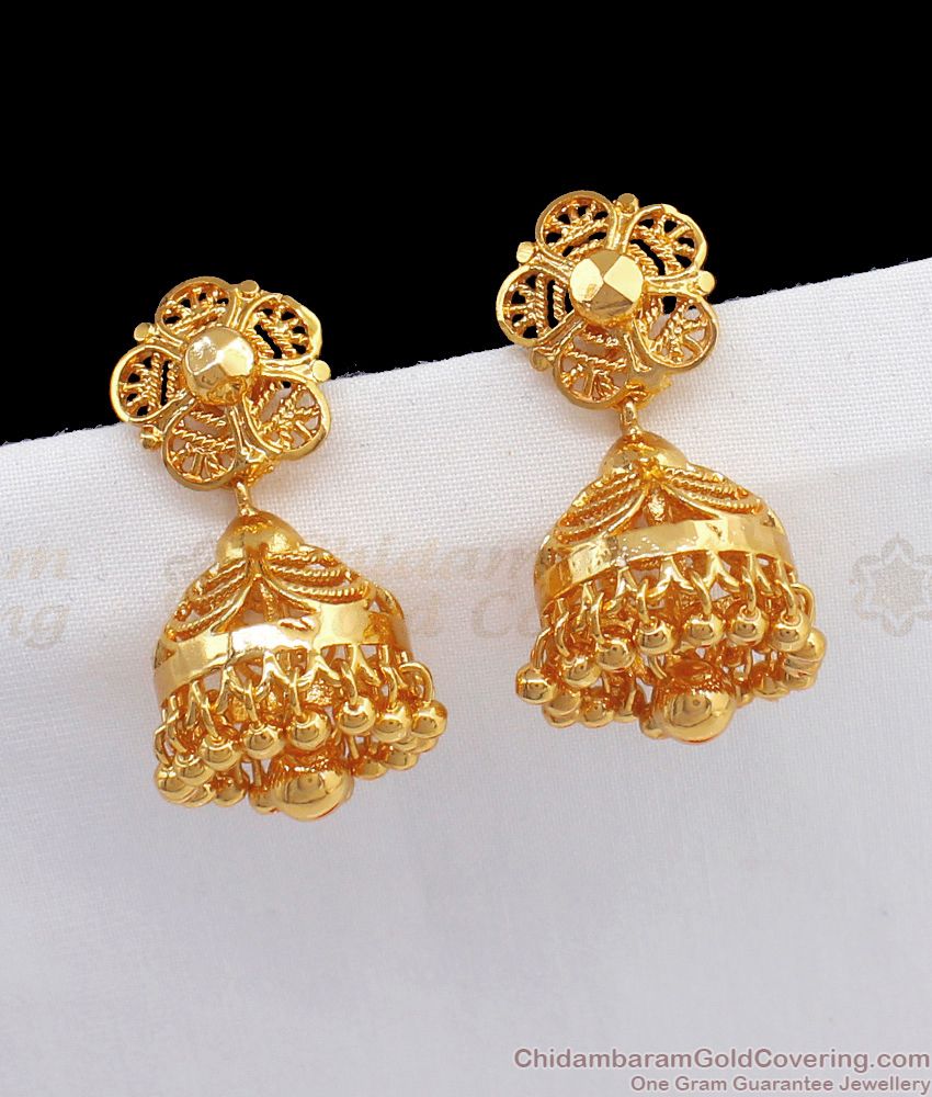 Traditional Gold Jhumki Earrings For Party Wear Collections ER2329