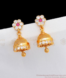 Gati Stone Gold Impon Jimiki Earrings Bridal Wear ER2335