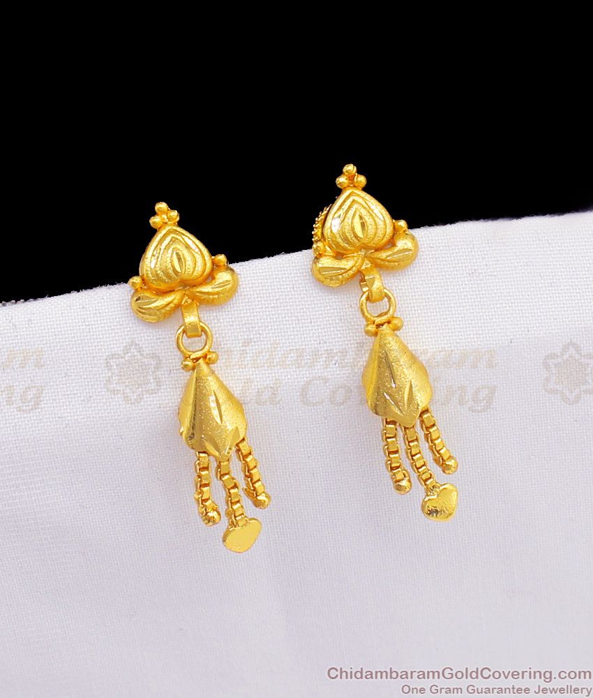 Attractive Real Gold Forming Dangler Earrings Design For Girls Shop Online ER2343