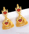 Majestic Very Big Red Palakka Jhumki Kerala Bridal Earrings Shop Online ER2344
