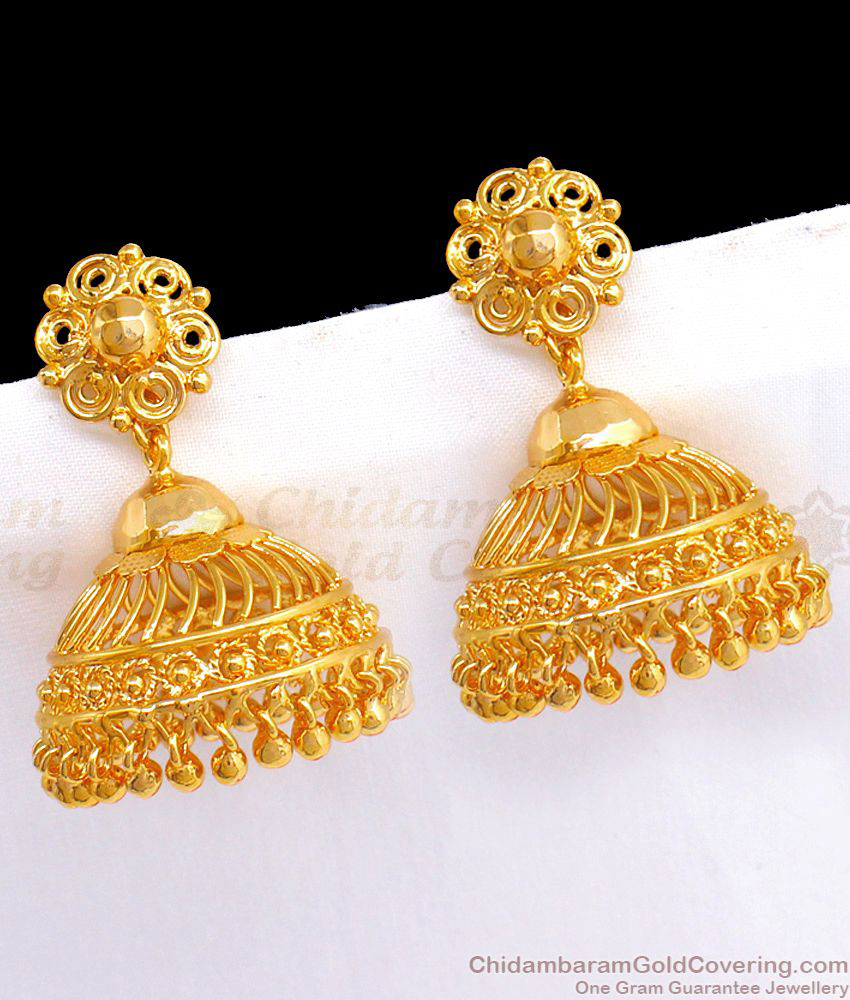 Umbrella Design gold Jimmiki Type Earrings For Bridal Wear  ER2345