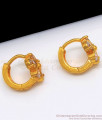 Exclusive Diamond Hoop Earrings Design One Gram Gold For Girls ER2348