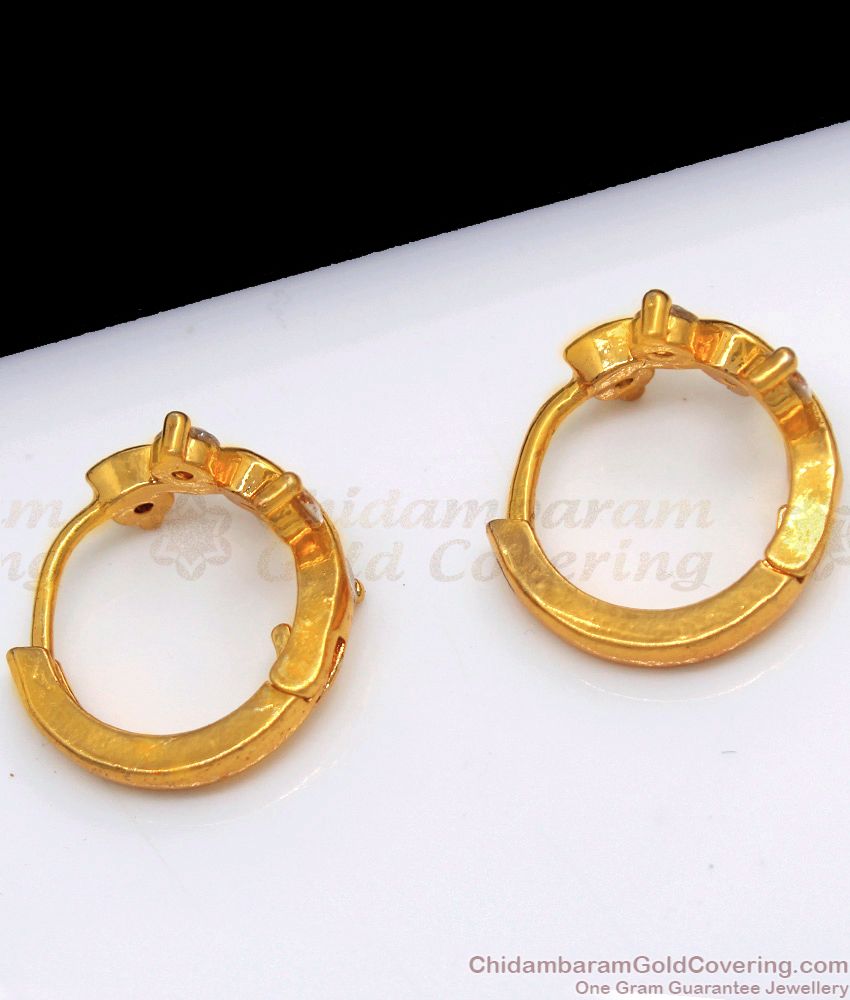 Unique Hoop Earrings Design One Gram Gold For Girls ER2349