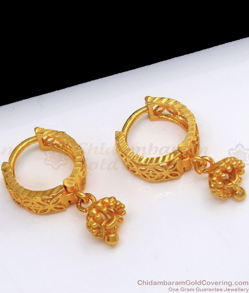 Small Daily Wear Hoop Type Gold Earrings For Office Wear ER2353