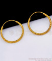 Simple And Plain Circle Hoop Gold Earrings For Daily Wear ER2357