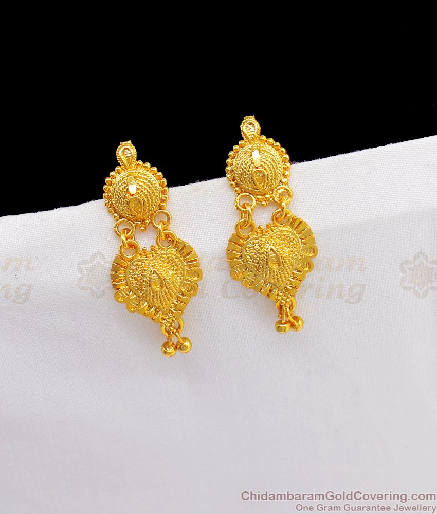 Forming Danglers Gold Leaf Design Earring Collections Daily Use ER2371