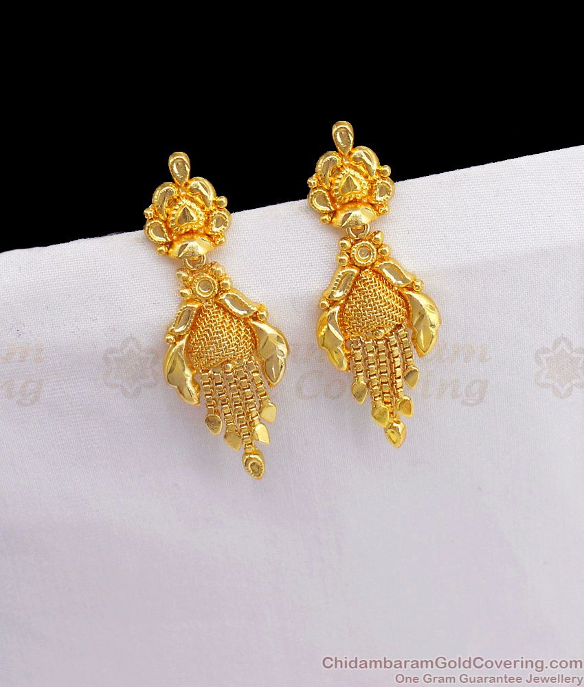 22k Plain Gold Earring JGS-2212-08098 – Jewelegance