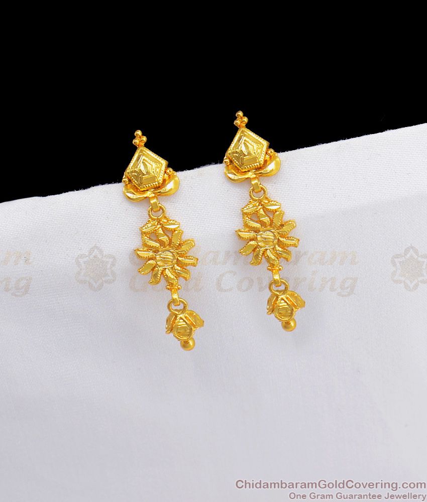 Golden Fancy Gold Plated Brass Leaf Design Stud Earrings For Girls Women.,  Size: Small at Rs 150/pair in Jaipur