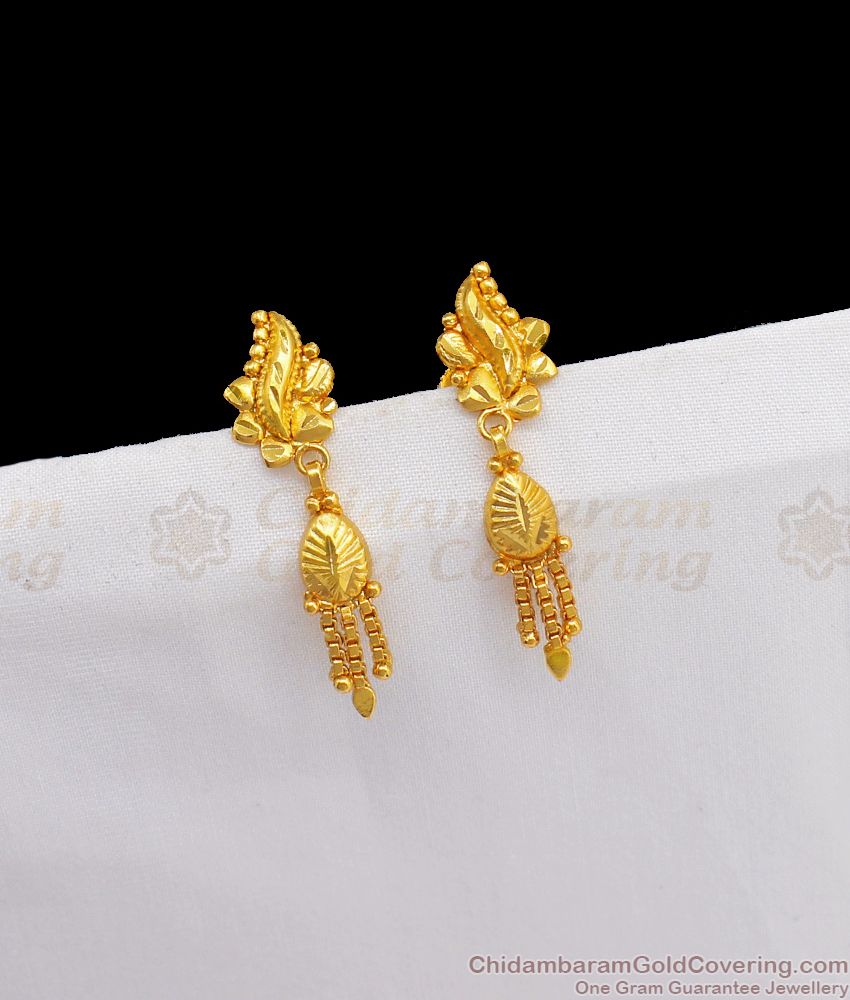 Daily Wear Forming Pattern Gold Earrings For Girls ER2378