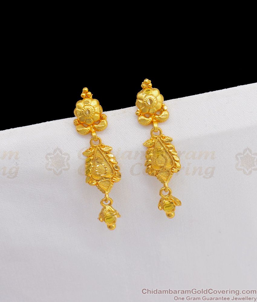 Beautiful Real Gold Forming Pattern Gold Earrings For Girls ER2379