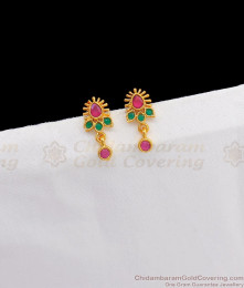 Elegant Small Size Multi Stone Gold Stud Earring Collections ER2386 Elegant Small Size Multi Stone Gold Stud Earring Collections ER2386