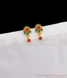 Small Size Multi Stone Gold Stud Earring Collections ER2387  Small Size Multi Stone Gold Stud Earring Collections ER2387